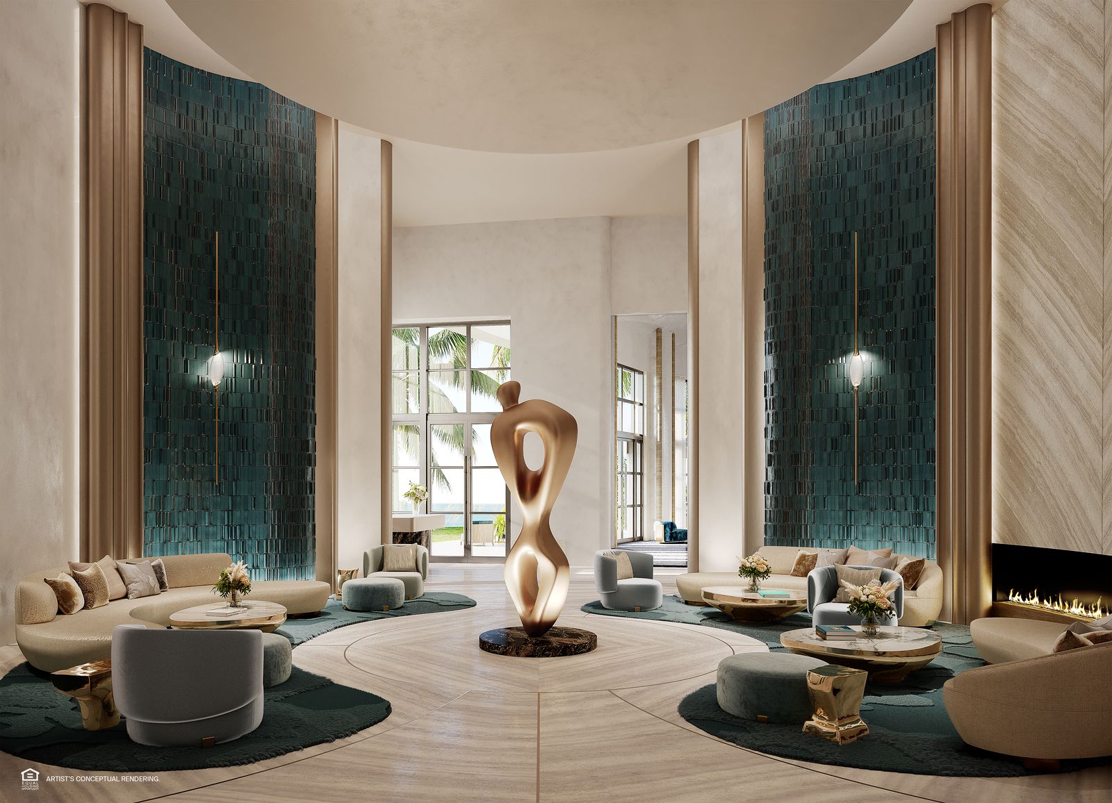 St. Regis Residences Miami lobby sitting area